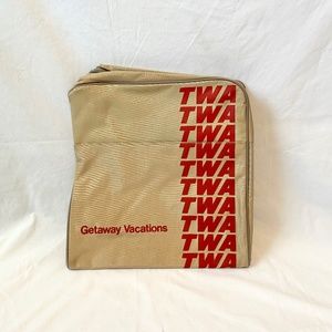 TWA Airlines Getaway Vacations Collection Bag Beige/Red Travel Bags